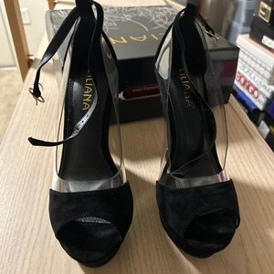 Black Textured Heel Wedge